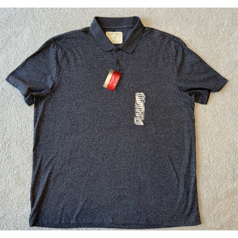 SALE - 3/$25 NWT Axist‎ Men's Size XL Polo Slim Fit Stretch Blue Short Sleeve